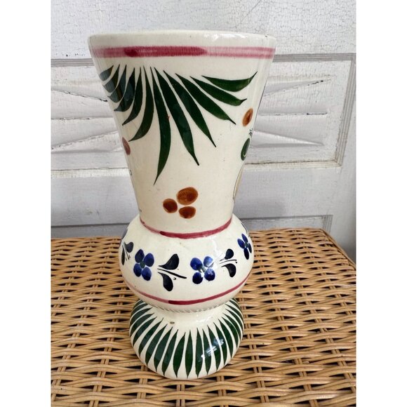 Vintage 70's Mexico Flower Vase Signed CE 9" Boho Decor - Picture 7 of 9